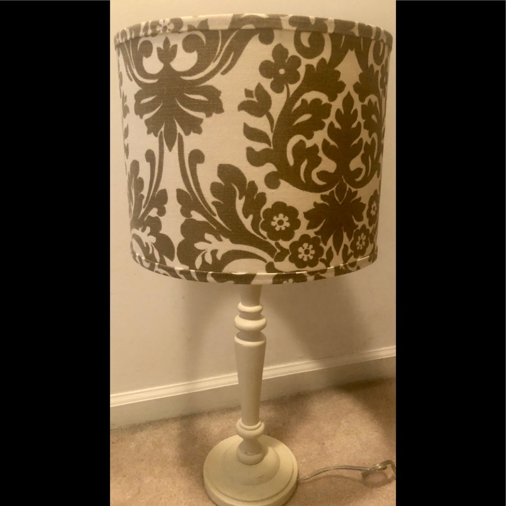Custom table lamp. Beautiful neutral pattern.